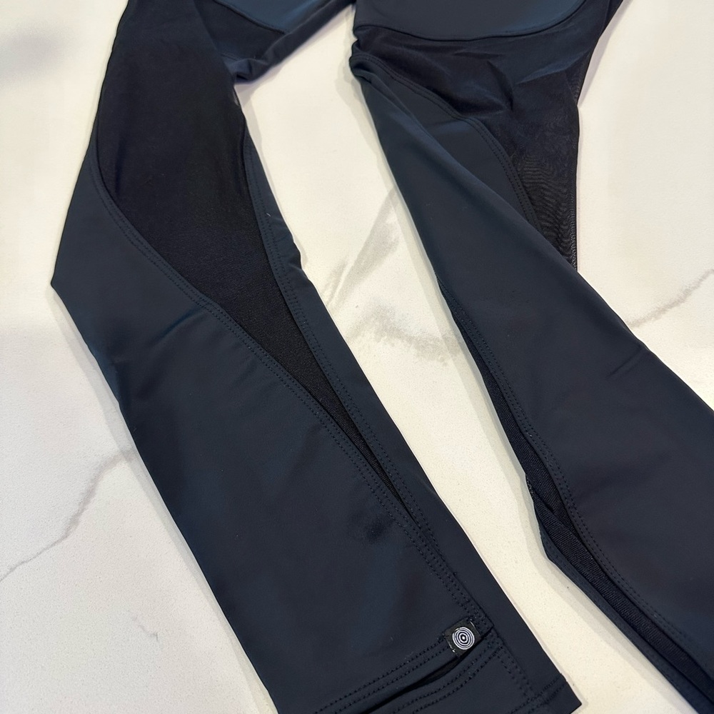 Black leggings with mesh cut outs